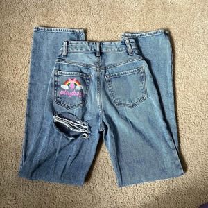 Playboy By PacSun Light Blue Back Slash Boyfriend Jeans